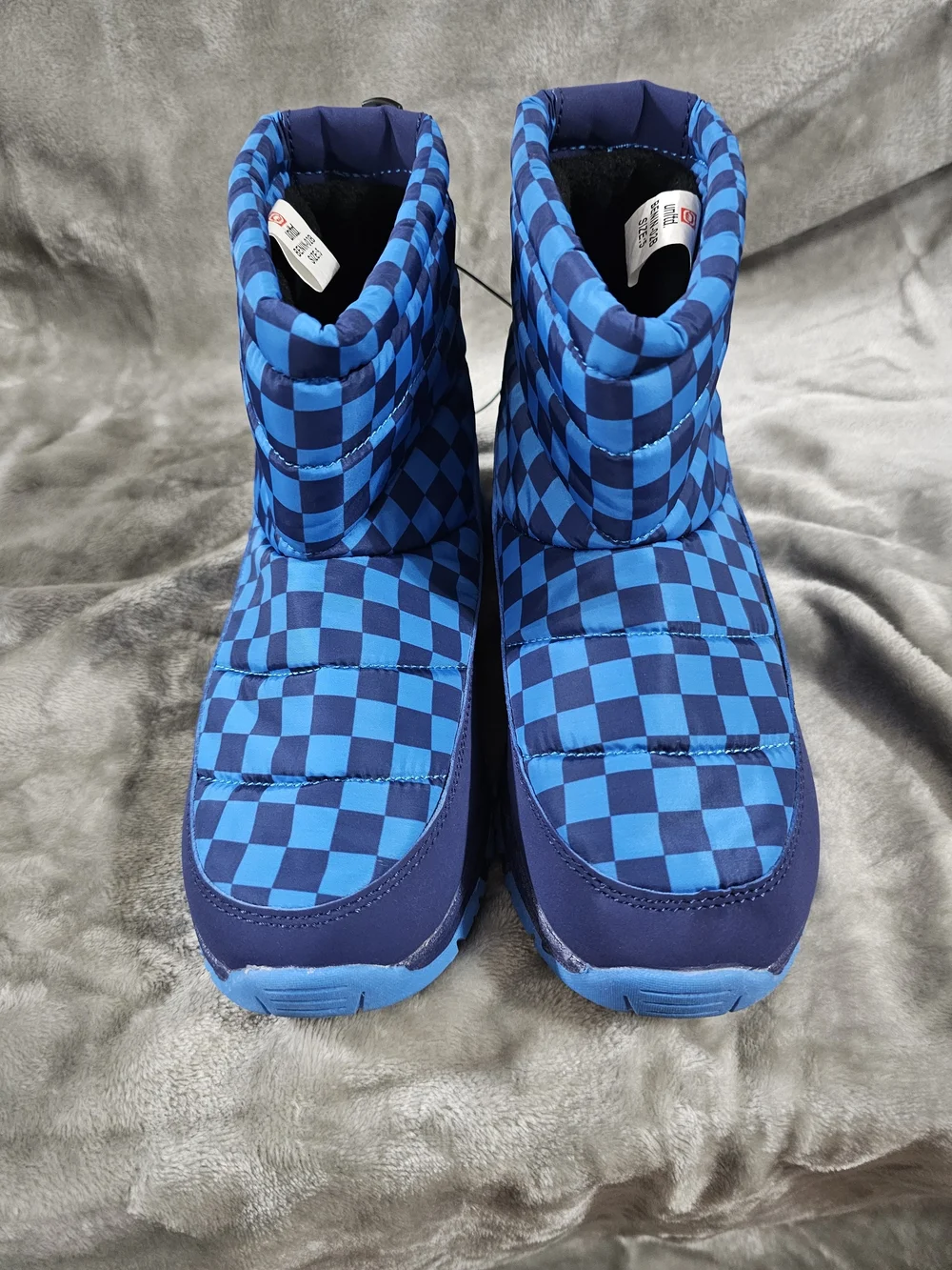 Ecko Unlimited Kids Blue Checkerboard Snow Boots